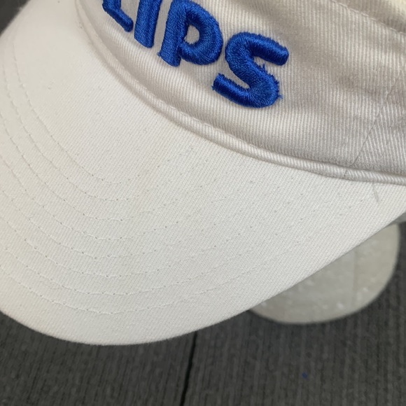 Philips Visor Unisex Adjustable White Blue Pinnacle Strapback Cap Port Authority - Picture 6 of 13